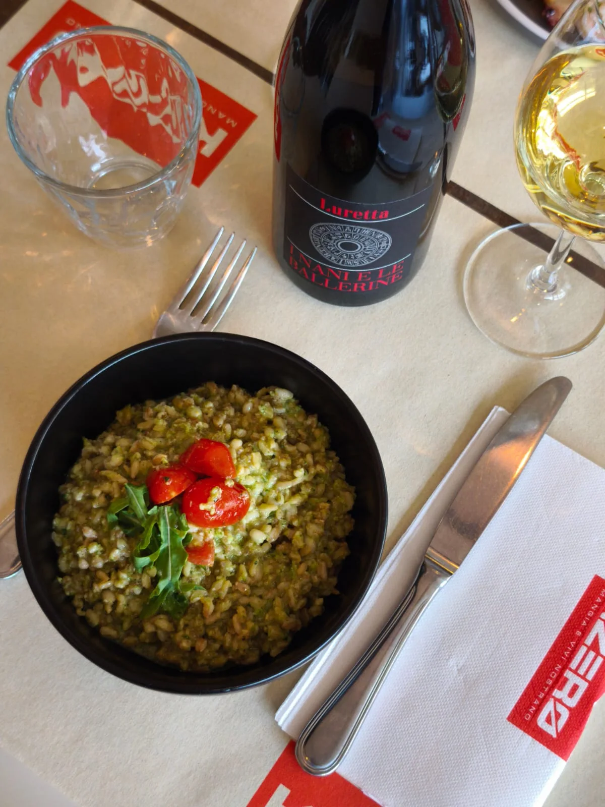 Un primo piatto con pomodorini alla tavola di KZero